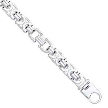 Sterling Silver Men's Wide Link Heavyweight Bracelet - Pobjoy Diamonds