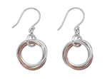 Sterling Silver & Rose Gold Plated Wool Mark Earrings - Pobjoy Diamonds