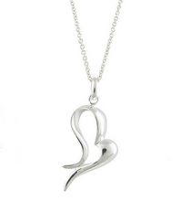 Load image into Gallery viewer, Sterling Silver Script Heart Pendant Neck Chain- Pobjoy in Surrey