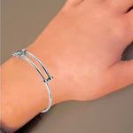 Sterling Silver Ladies Expandable Tubular Bangle - Pobjoy Diamonds