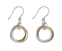 Load image into Gallery viewer, Sterling Silver &amp; Yellow Gold Plated Wool Mark Earrings - Pobjoy Diamonds