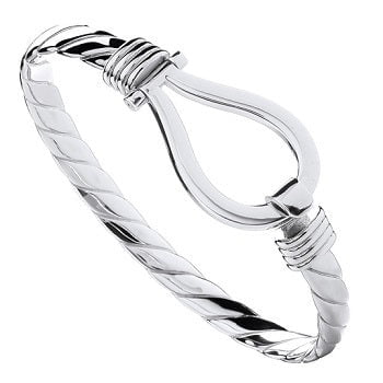 Mens Sterling Silver Hook Bangle - Pobjoy Diamonds