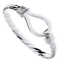 Load image into Gallery viewer, Mens Sterling Silver Hook Bangle - Pobjoy Diamonds