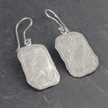 Load image into Gallery viewer, Handmade Sterling Silver Roman Rectangle Drop Earrings-Pobjoy Diamonds
