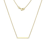 9K Gold Smooth Finished Bar Ladies Pendant Necklace - Pobjoy Diamonds