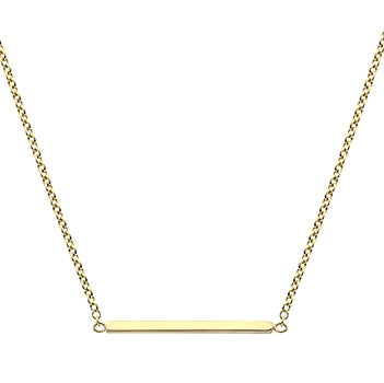 9K Gold Smooth Finished Bar Ladies Pendant Necklace - Pobjoy Diamonds
