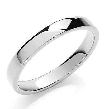 950 Platinum Soft Court Wedding Band 3mm