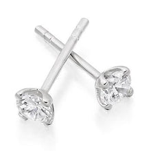 Load image into Gallery viewer, Round Brilliant Cut Solitaire Diamond Earrings 0.50 Carat G/H-SI From Pobjoy
