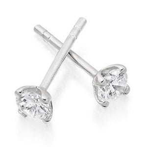 Round Brilliant Cut Solitaire Diamond Earrings 0.50 Carat G/H-SI From Pobjoy
