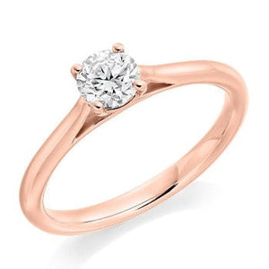 Custom Four Prong Round Cut Solitaire Lab Grown Diamond Ring E/VS1 - Pobjoy Diamonds