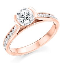 Load image into Gallery viewer, 18K Gold 1.26 Carat Round Brilliant Cut Solitaire Diamond &amp; Shoulders Engagement Ring  G/VS2 - Pobjoy Diamonds