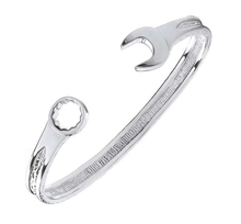 Load image into Gallery viewer, Sterling Silver Mens Spanner Bangle 7mm Gauge - Pobjoy Diamonds