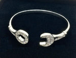 9K White Gold Baby Spanner Bangle - Pobjoy Diamonds