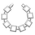 Sterling Silver Echo Square Link Ladies Bracelet - Pobjoy Diamonds