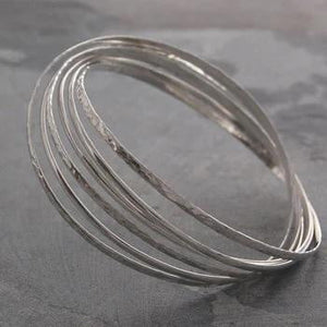Handmade Sterling Silver Russian Style Bangle From Pobjoy