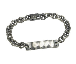Sterling Silver Distressed Chunky Link & Bar Bracelet - Pobjoy Diamonds