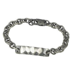Sterling Silver Distressed Chunky Link & Bar Bracelet - Pobjoy Diamonds