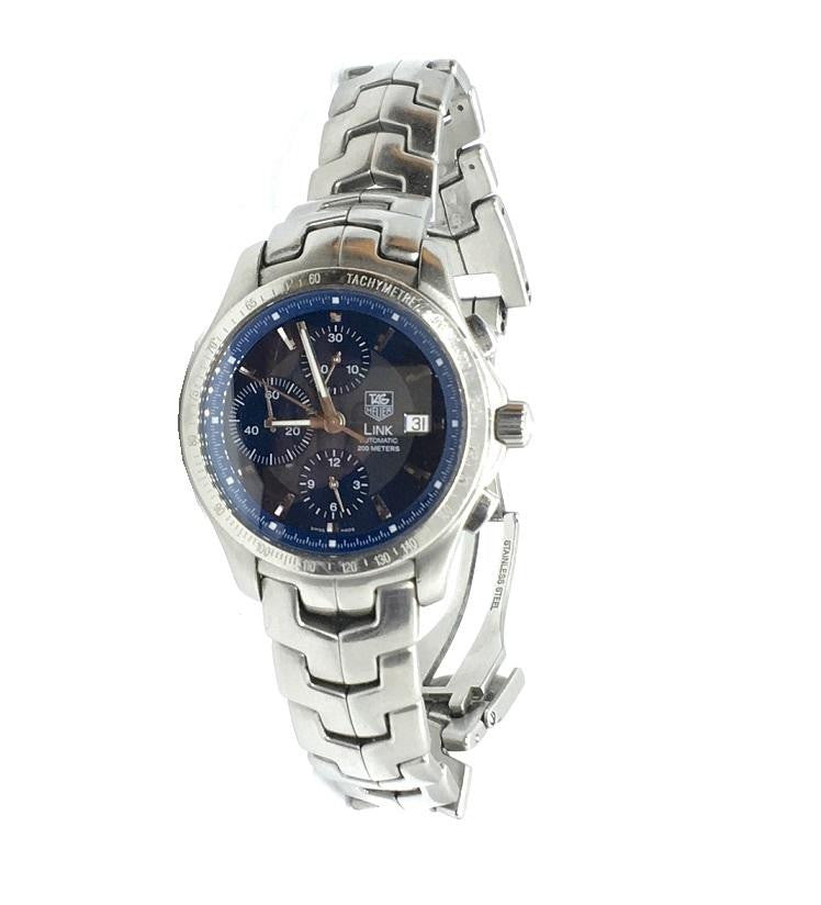 TAG HEUER Link Chronograph Blue Dial – Pobjoy Diamonds