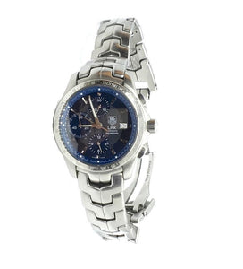 Pre-owned men's TAG HEUER Link Chronograph Blue Dial - Pobjoy Diamonds in Surrey