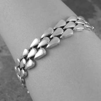 Handmade Sterling Silver Teardrop Ladies Bracelet - Pobjoy Diamonds