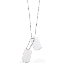 Load image into Gallery viewer, Sterling Silver Duo Of Dog Tags On Silver Chain 24&quot;