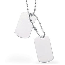 Load image into Gallery viewer, Sterling Silver Duo Of Dog Tags On Silver Chain 24&quot;