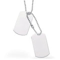 Sterling Silver Duo Of Dog Tags On Silver Chain 24