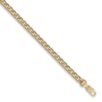9K Yellow Gold Mens Medium Weight Tight Link Curb Bracelet - Pobjoy Diamonds