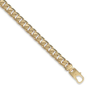 9K Yellow Gold Mens Heavy Tight Link Curb Bracelet - Pobjoy Diamonds