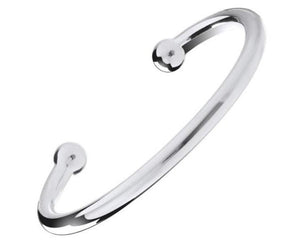 Sterling Silver Marked Heavy Torque Bangle 6mm