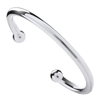 Sterling Silver Marked Heavy Torque Bangle 6mm