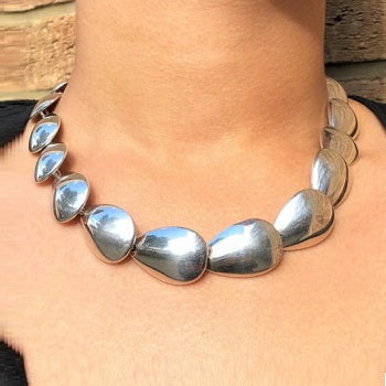 Handmade Sterling Silver Teardrop Necklace - Pobjoy Diamonds