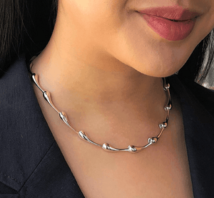 Ladies Teardrop Handmade Silver Necklace - Pobjoy Diamonds