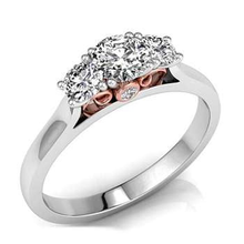 Load image into Gallery viewer, Platinum &amp; Rose Gold Trilogy Diamond Ring - Pobjoy Diamonds