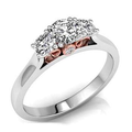 Platinum & Rose Gold Trilogy Diamond Ring - Pobjoy Diamonds