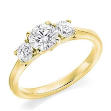 Load image into Gallery viewer, Custom Round Cut Lab Grown Diamond Trilogy Ring E/VS1  - Pobjoy Diamonds
