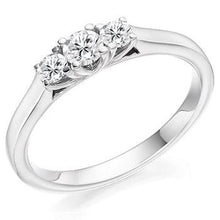 Load image into Gallery viewer, 950 Platinum 0.40 CTW Diamond Trilogy Ring F-G/VS - Pobjoy Diamonds