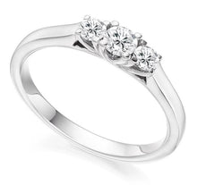 Load image into Gallery viewer, 950 Platinum 0.40 CTW Diamond Trilogy Ring F-G/VS - Pobjoy Diamonds