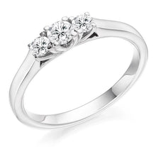Load image into Gallery viewer, 18K White Gold 0.40 CTW Diamond Trilogy Ring F-G/VS - Pobjoy Diamonds