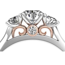Load image into Gallery viewer, Platinum &amp; Rose Gold Trilogy Diamond Ring - Pobjoy Diamonds