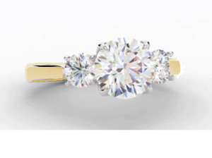 18K Gold 1.40 Carat Diamond Trilogy Ring F/VS1 - Pobjoy Diamonds