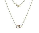 9K Yellow & Rose Gold Twin Rounded Heart Ladies Necklace - Pobjoy Diamonds