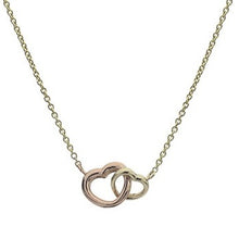 Load image into Gallery viewer, 9K Yellow &amp; Rose Gold Twin Rounded Heart Ladies Necklace - Pobjoy Diamonds
