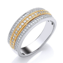 Load image into Gallery viewer, Three Row Channel Set Two Colour Diamond Half Eternity 0.25 Carat