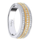 Three Row Channel Set Two Colour Diamond Half Eternity 0.25 Carat