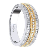 Load image into Gallery viewer, Three Row Channel Set Two Colour Diamond Half Eternity 0.25 Carat
