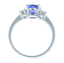 Load image into Gallery viewer, 18K White Gold Blue Round Cut Sapphire &amp; Side Diamonds Ring - G/VS - Pobjoy Diamonds