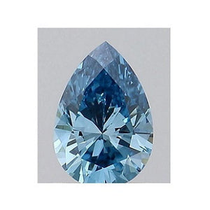 Pear Shape Fancy Vivid Blue Lab Grown Diamond Ring