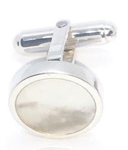 Load image into Gallery viewer, Sterling Silver &amp; Mother Of Pearl Cufflinks - Pobjoy Diamonds