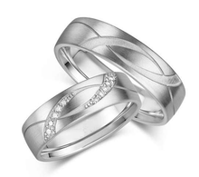 Load image into Gallery viewer, 18K Gold &amp; Diamond Wave Ladies Wedding Ring 5.5mm - Pobjoy Diamonds